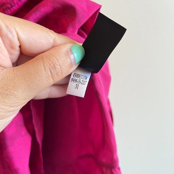 WHBM Fuchsia Sequin Retro Fit & Flare Dress Womens Size S Floral Print V… - Picture 8 of 10